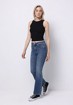 Regular Fit   Kadın İndigo Jean Pantolon