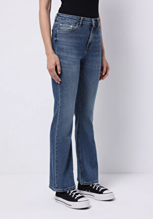 Regular Fit   Kadın İndigo Jean Pantolon