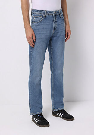 Regular Fit   Erkek Açik İndigo Jean Pantolon