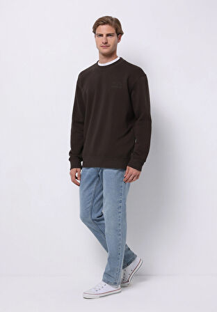 Comfort Fit   Erkek Kahverengi Sweatshirt