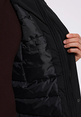 Regular Fit     Erkek Siyah Kaban