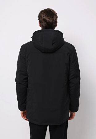 Regular Fit     Erkek Siyah Kaban