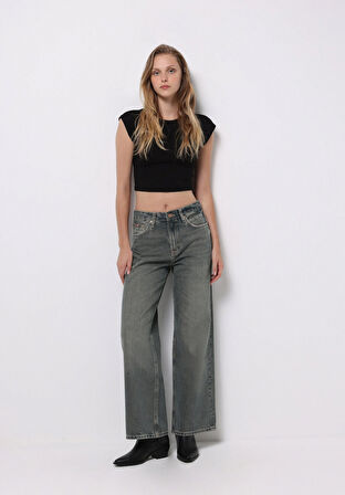 Regular Fit   Kadın İndigo Jean Pantolon