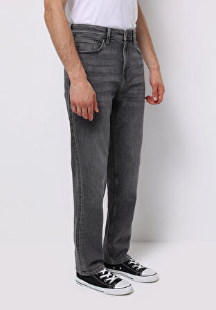 Loose Straight Fit   Erkek Antrasit Jean Pantolon