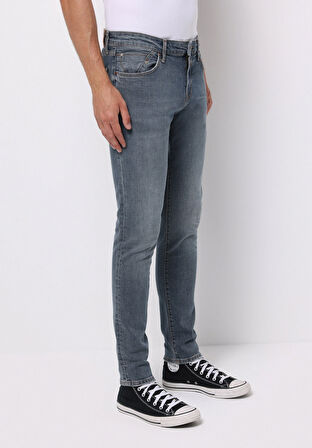 Slim Fit   Erkek İndigo Jean Pantolon