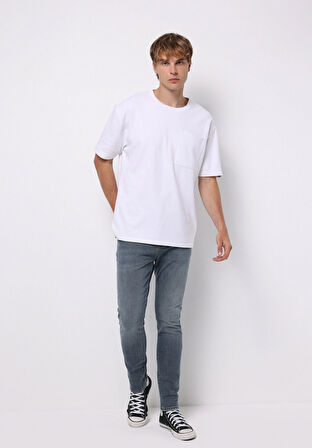 Slim Fit   Erkek İndigo Jean Pantolon