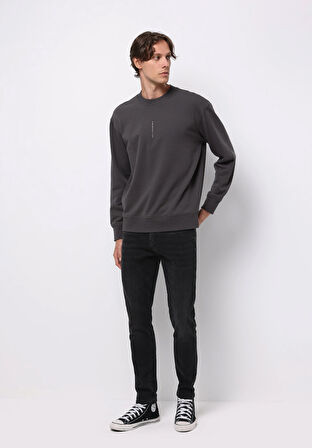 Slim Fit   Erkek Siyah Jean Pantolon