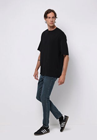 Slim Fit   Erkek İndigo Jean Pantolon