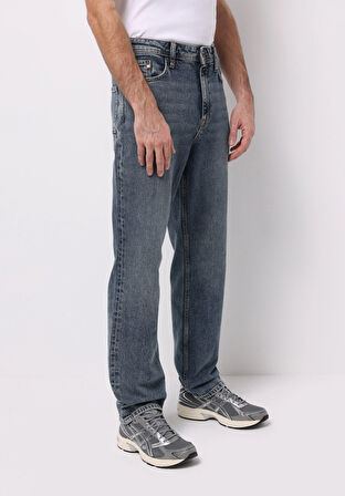 Loose Straight Fit   Erkek İndigo Jean Pantolon