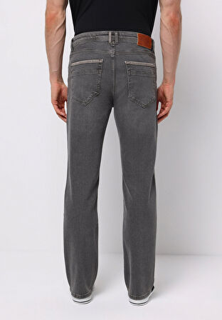 Regular Fit Orta Bel Düz Paça Erkek Siyah Jean Pantolon