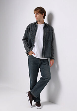Loose Relaxed Fit   Erkek İndigo Jean Pantolon