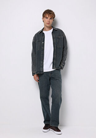 Loose Relaxed Fit   Erkek İndigo Jean Pantolon