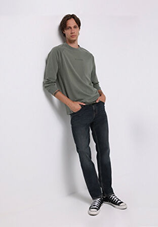 Regular Fit   Erkek İndigo Jean Pantolon