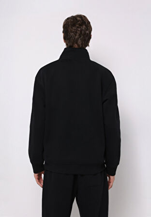 Comfort Fit   Erkek Siyah Sweatshirt