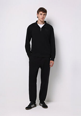 Comfort Fit   Erkek Siyah Sweatshirt