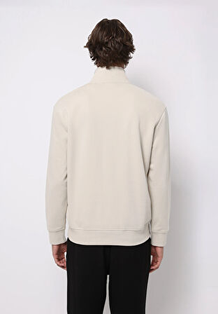 Comfort Fit   Erkek Taş Sweatshirt