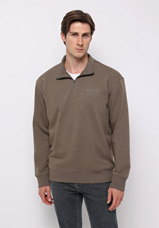 Comfort Fit   Erkek Gri Sweatshirt