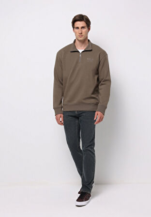 Comfort Fit   Erkek Gri Sweatshirt