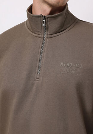 Comfort Fit   Erkek Gri Sweatshirt