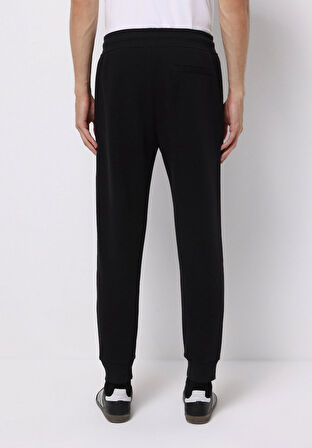 Slim Fit Orta Bel Düz Erkek Siyah Eşofman Altı