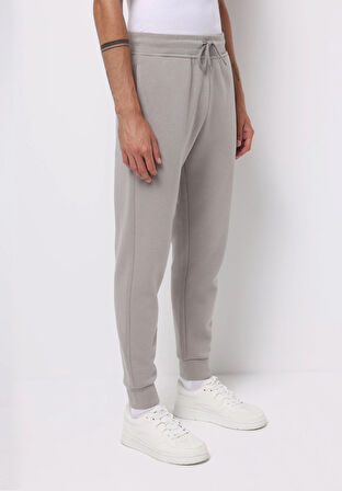 Slim Fit Orta Bel Düz Erkek Gri Eşofman Altı