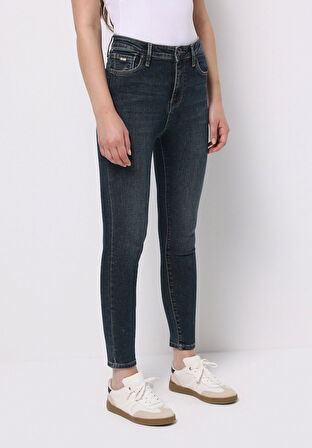 Skinny Fit   Kadın Koyu İndigo Jean Pantolon