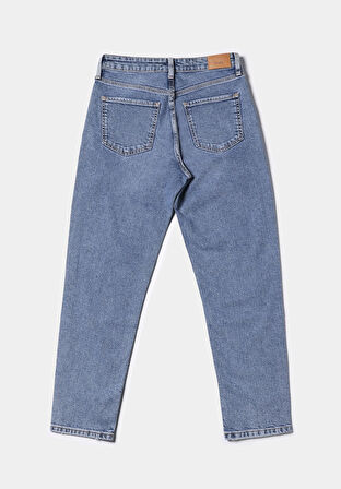Mom Fit   Kadın İndigo Jean Pantolon