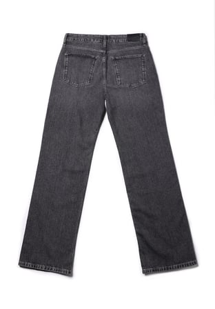 Straight Fit  Tam Boy Paça Kadın Antrasit Jean Pantolon