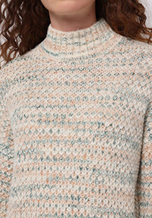 Regular Fit Yuvarlak Yaka Düz Kadın Çok Renkli Kazak