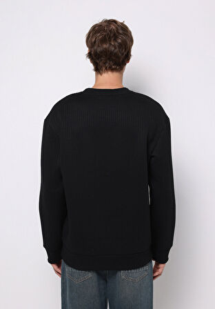 Comfort Fit   Erkek Siyah Sweatshirt