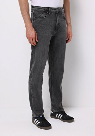 Loose Straight Fit   Erkek Siyah Jean Pantolon