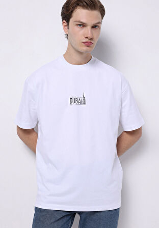 Comfort Fit Yuvarlak Yaka Düz Erkek Beyaz Kısa Kol Tişört