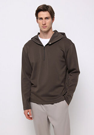 Comfort Fit   Erkek Gri Sweatshirt