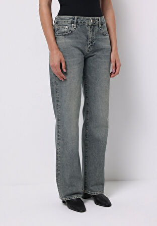 Straight Fit   Kadın İndigo Jean Pantolon