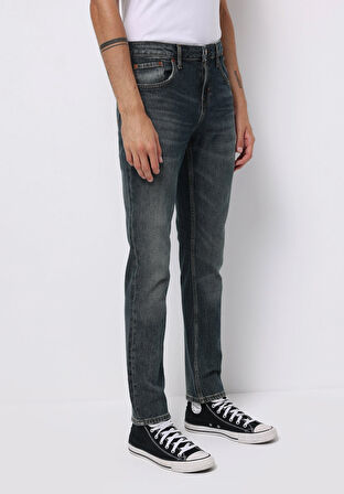 Straight Fit   Erkek İndigo Jean Pantolon