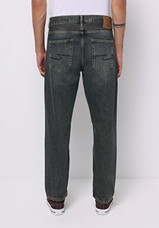 Loose Straight Fit   Erkek İndigo Jean Pantolon