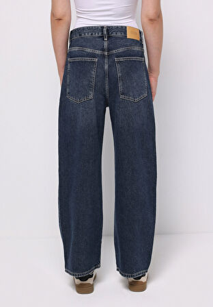 Baggy Fit   Kadın İndigo Jean Pantolon