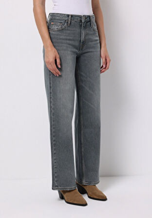 Regular Fit   Kadın Gri Jean Pantolon