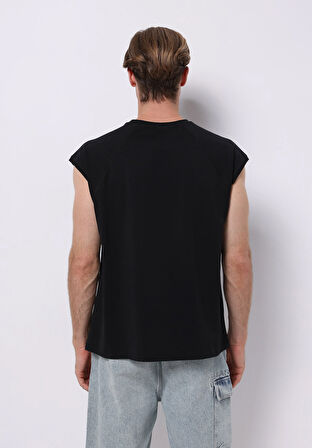 Boxy Fit   Erkek Siyah Atlet