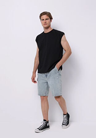 Boxy Fit   Erkek Siyah Atlet