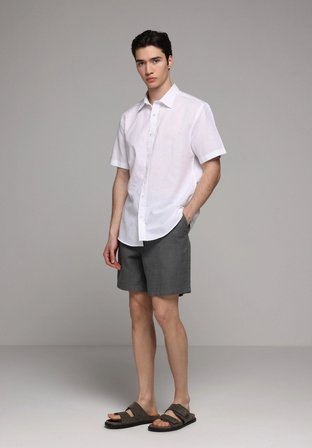 Relaxed Fit Orta Bel Düz Erkek Yeşil Şort