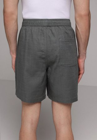 Relaxed Fit Orta Bel Düz Erkek Yeşil Şort