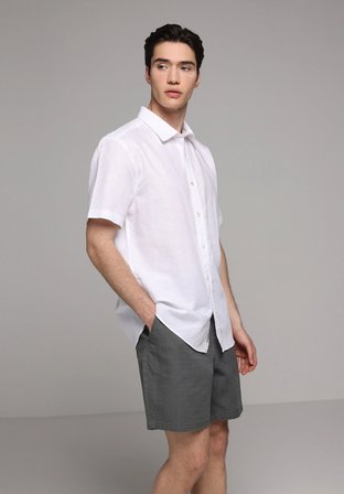 Relaxed Fit Orta Bel Düz Erkek Yeşil Şort