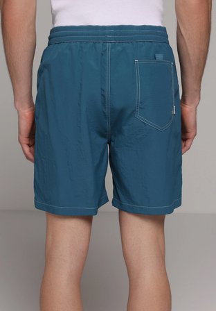 Slim Fit Düz Erkek Yeşil Deniz Şortu
