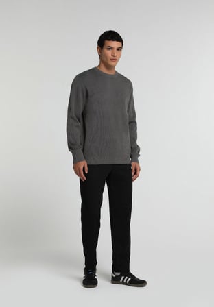 Regular Fit Orta Bel Düz Paça Erkek Siyah  Pantolon