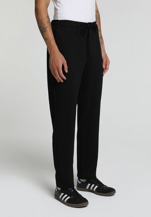 Regular Fit Orta Bel Düz Paça Erkek Siyah  Pantolon