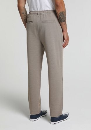 Regular Fit Orta Bel Düz Paça Erkek Bej  Pantolon