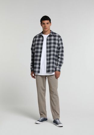 Regular Fit Orta Bel Düz Paça Erkek Bej  Pantolon
