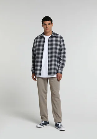 Regular Fit Orta Bel Düz Paça Erkek Bej  Pantolon