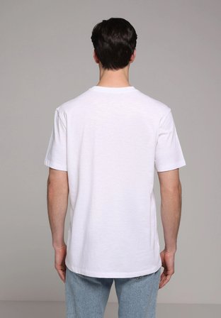 Regular Fit Yuvarlak Yaka Düz Erkek Beyaz Kısa Kol Tişört